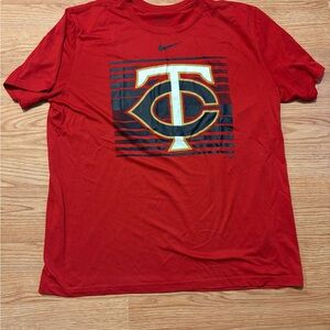 Nike Red Graphic Tee with Twins Logo